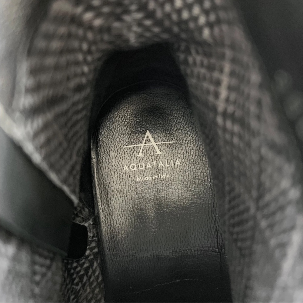 Aquatalia Addison Black Leather Chain Ankle Boots (Size 8) $595 Retail Italy - Picture 7 of 16